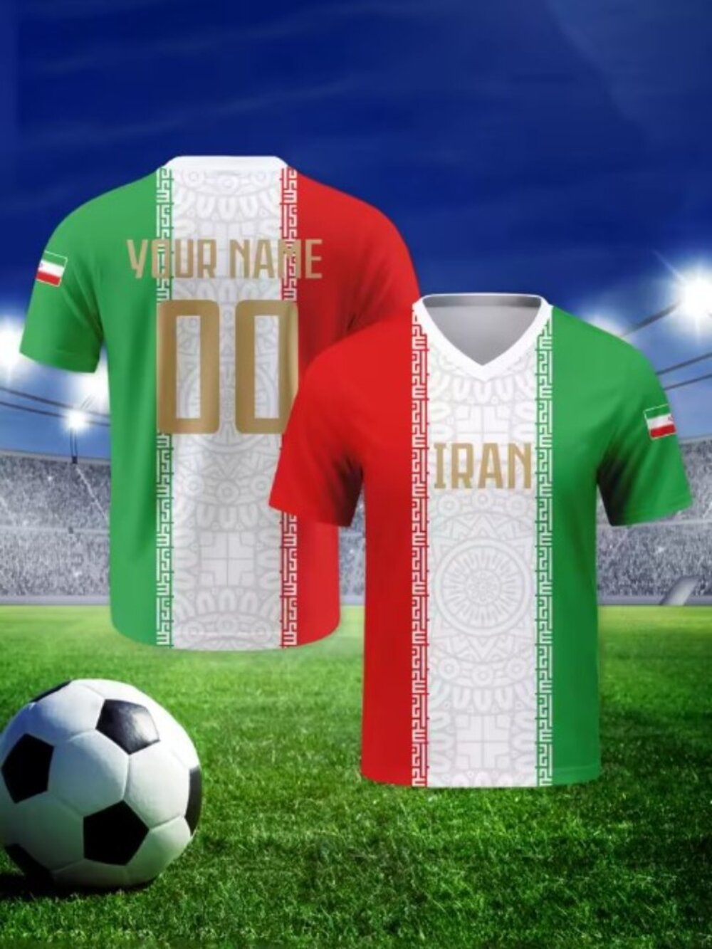 Iran National Team Style Soccer Jersey - Persian Pride Football Shirt